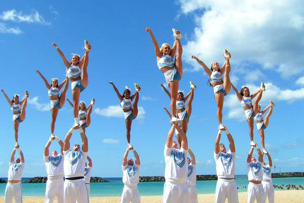 cheer Cheerleading competitive Miami Florida beach stunt liberty coed