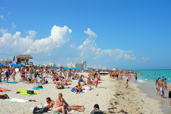some south beach Florida crystal clear waters sun tanning play