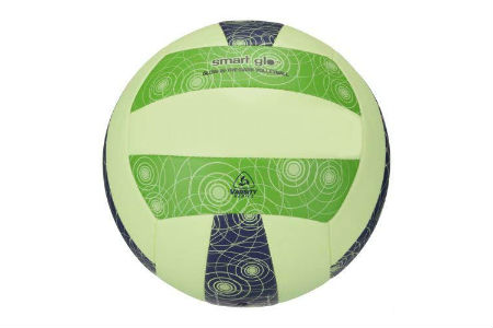 mikasa glow in the dark volleyball in green blue and white