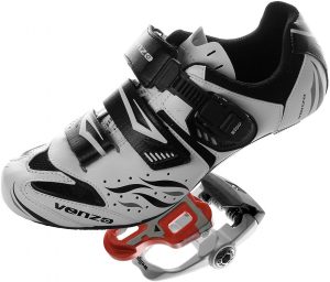 clipped pedal and shoe for biking