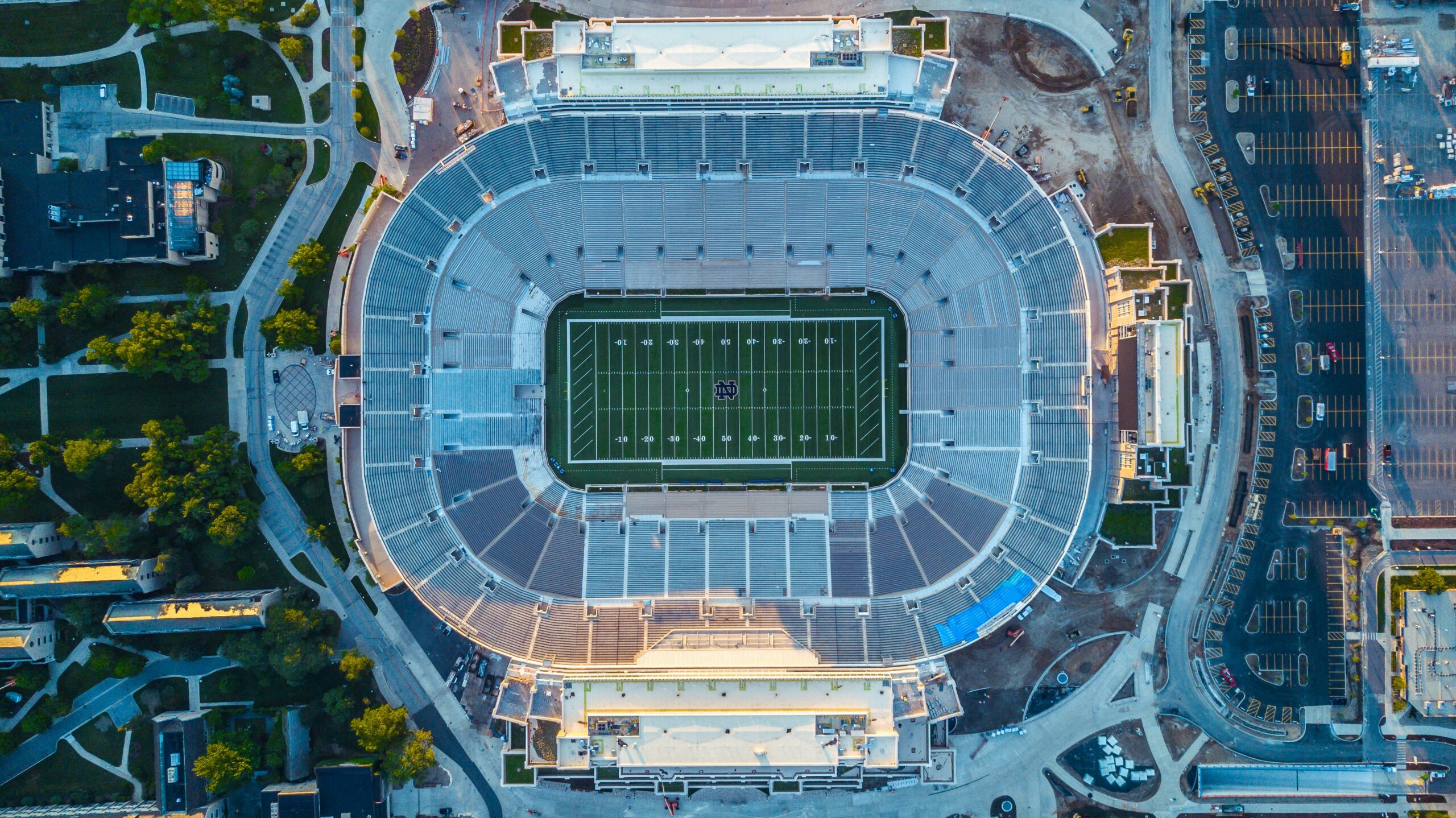 aerial view of Notre Dame football stadium